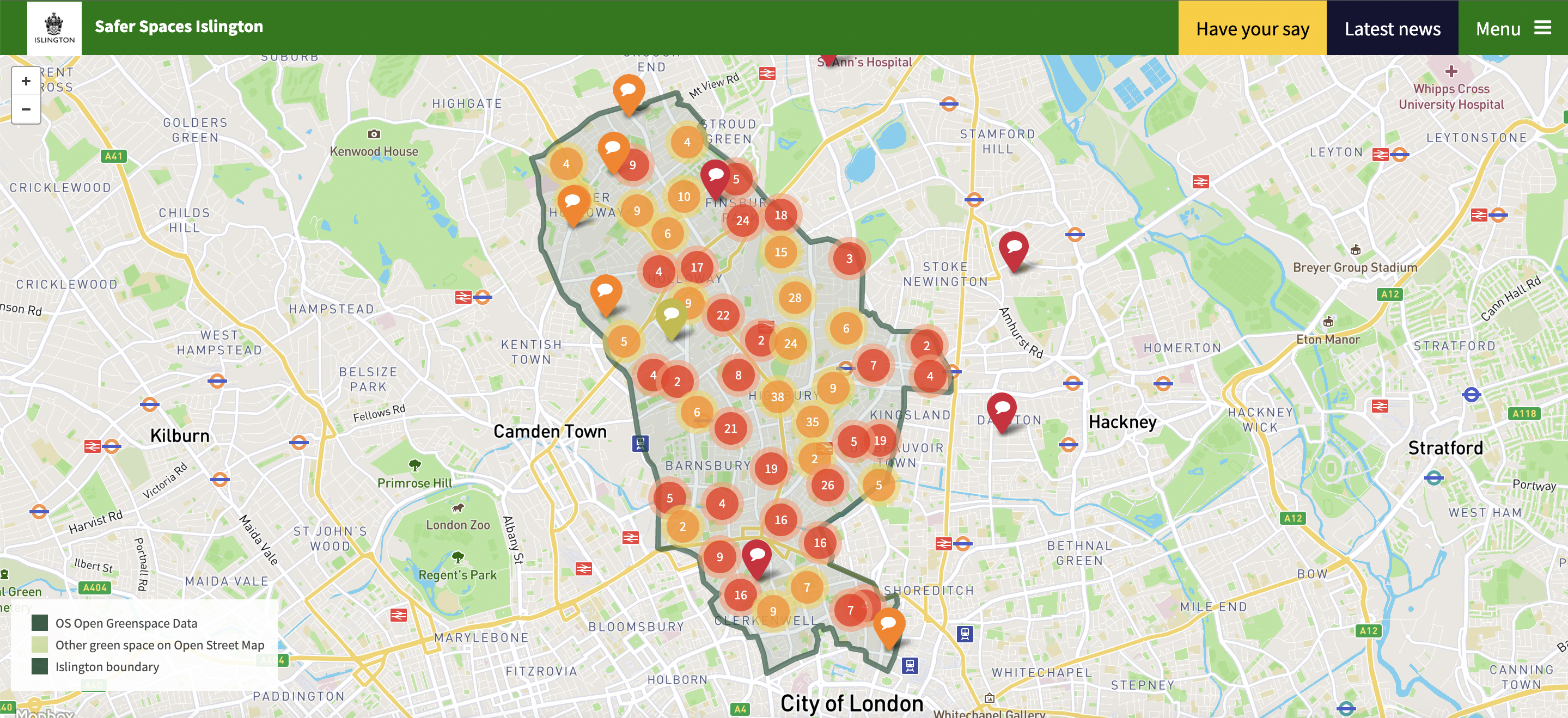 Islington VAWG strategy safe spaces heatmap