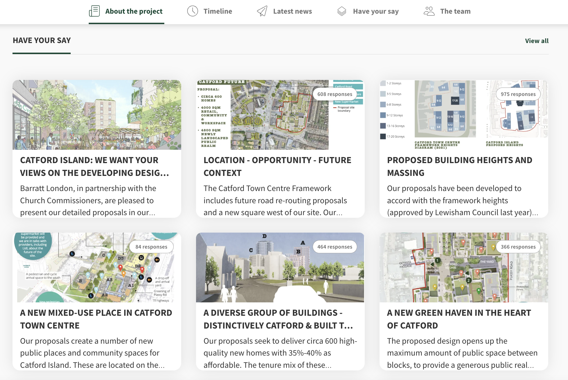 Catford island pre planning phase engagement website