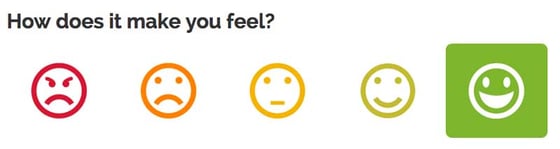 Screenshot of sentiment select using smilies