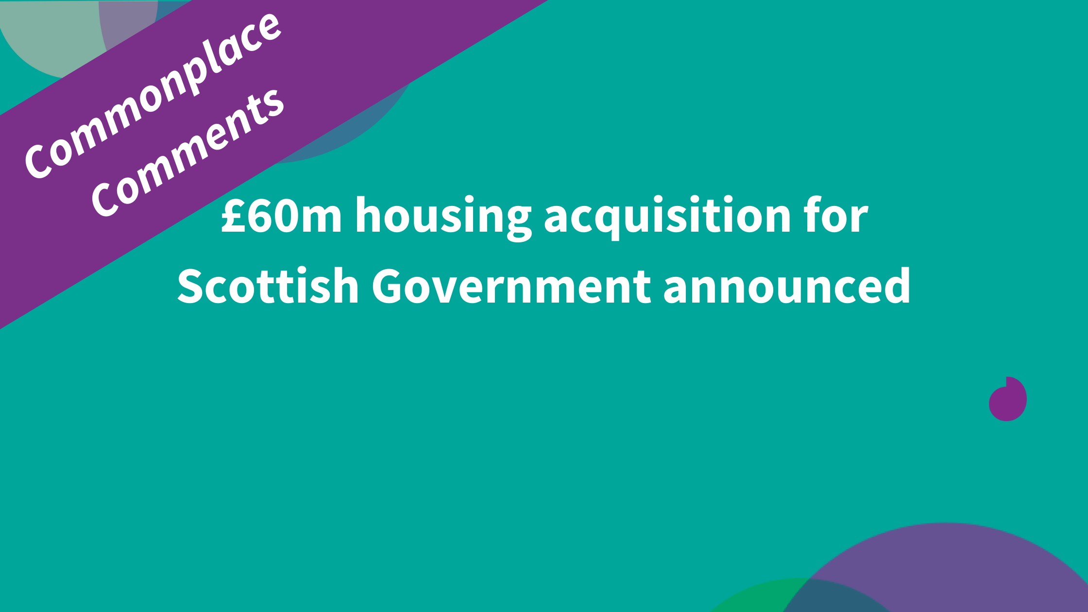Scottish government plans to increase the supply of social and affordable housing
