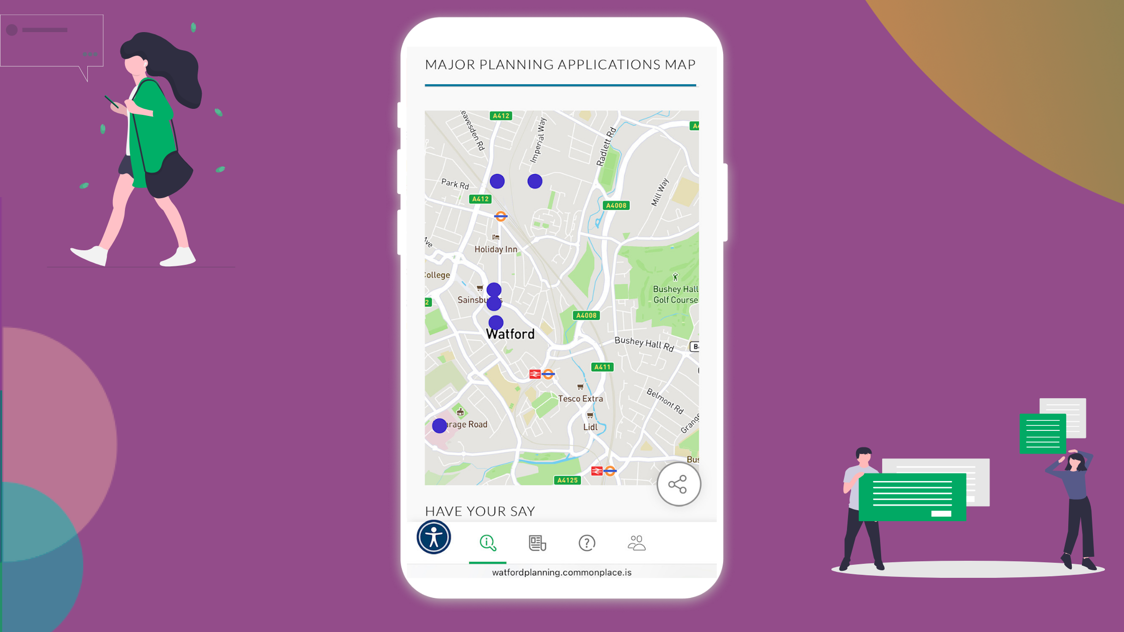 Commonplace and Watford Borough Council: the first DLUHC-funded PropTech engagement brings lamp post notices into the 21st Century