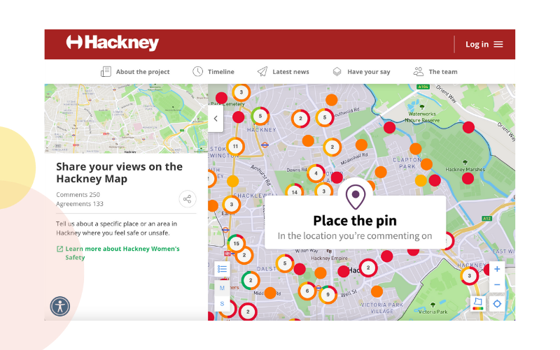 hackney safe spaces comment on map